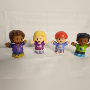Little People Fisher Price LOT OF 4 Dad, Curly Hair, Skater, Soccer Girl